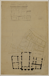 216511 Plattegrond van het ontwerp voor de verbouwing van het voorste gedeelte van het stadhuis en plattegrond van het ...